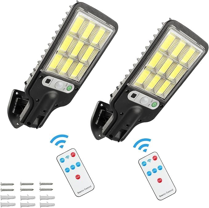 waqif Bright Solar Outdoor Lights Solar Powered Street Motion Sensor Lights LED Security Waterproof Lights with 3 Lighting Modes for Porch Garden Deck Fence Patio Path Pack of 1 - Image 1