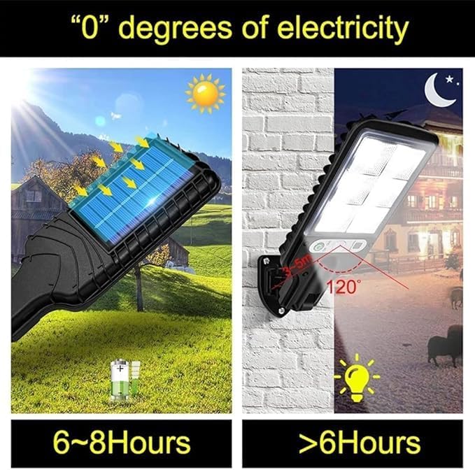 waqif Bright Solar Outdoor Lights Solar Powered Street Motion Sensor Lights LED Security Waterproof Lights with 3 Lighting Modes for Porch Garden Deck Fence Patio Path Pack of 1 - Image 3