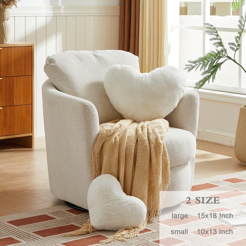 EastTree Heart Pillows  White Heart Shaped Pillows  Ultra Soft Extra-Large Fluffy Pillows  Love Throw Pillows Gifts  Women Girls Living Room Decor 15x18 Inch - Image 2
