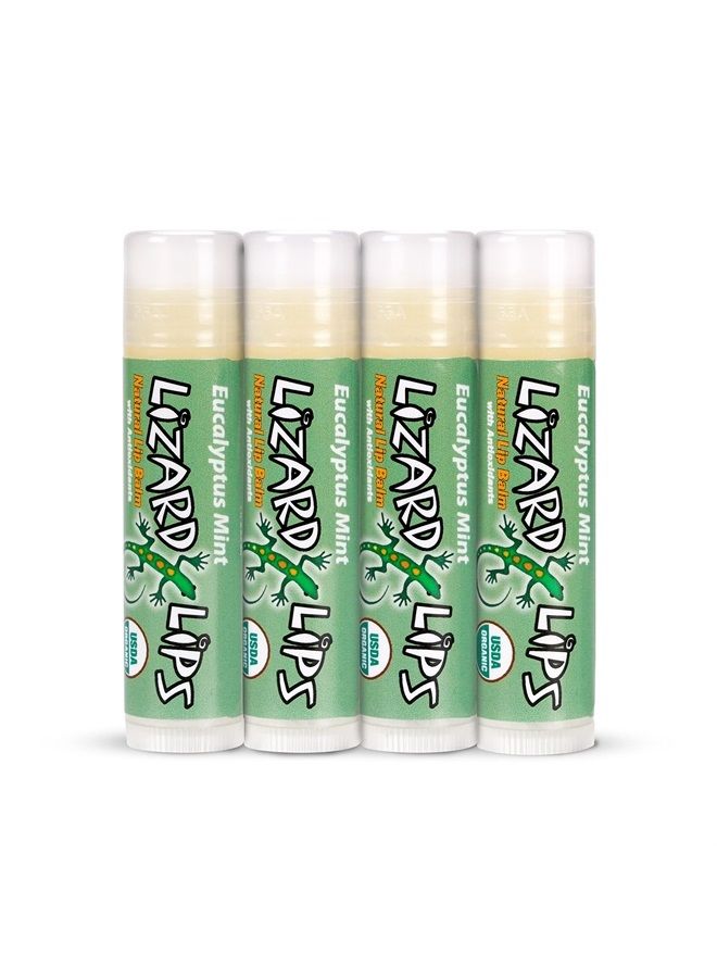 Lizard Lips USDA Certified Organic 4 Pack - Eucalyptus Mint - Image 1