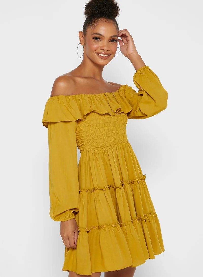 FOREVER 21 Overlay Bardot Dress