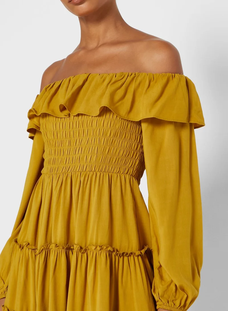 FOREVER 21 Overlay Bardot Dress