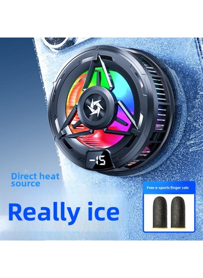 Generic - SL59 Mobile Phone Radiator Icing Magnetic Semiconductor Digital Display Temperature Control Can Be Back Clip Heat Dissipation Artifact-Colour:Sl59 [magnetic Suction + Non-freezing + Digital Display + Clip]] - Image 1