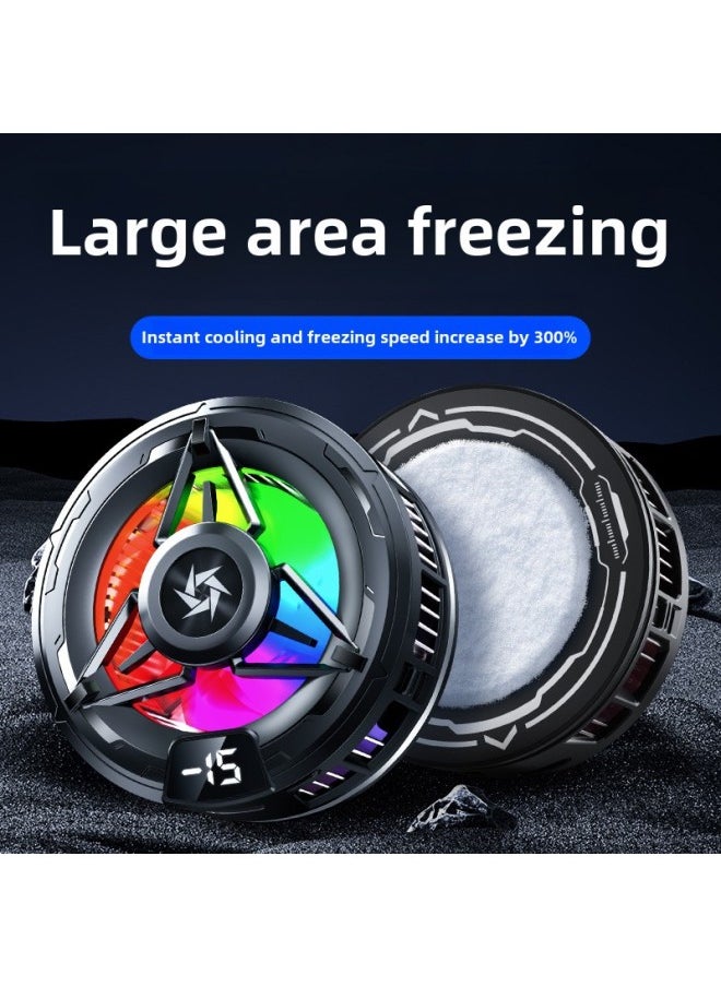 Generic - SL59 Mobile Phone Radiator Icing Magnetic Semiconductor Digital Display Temperature Control Can Be Back Clip Heat Dissipation Artifact-Colour:Sl59 [magnetic Suction + Non-freezing + Digital Display + Clip]] - Image 1