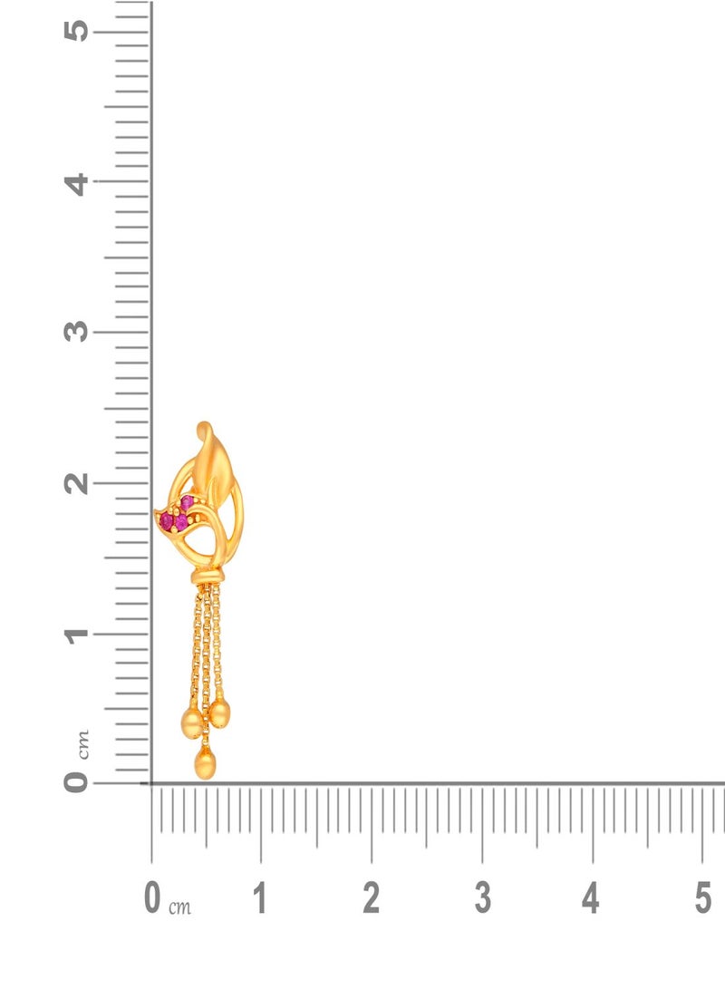 Malabar Gold and Diamonds 22 Karat 916 Purity Dangle Gold Earrings ERDZL44586Y - Image 4