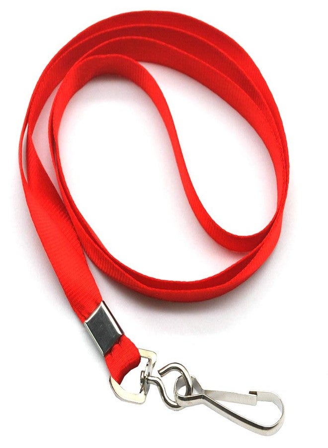 Beebel Red Lanyard Bulk Lanyards for Id Badges Flat Lanyard with Badge Clip Swivel Hook 50 Pack - Image 3