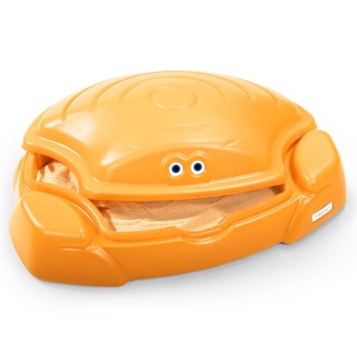 Simplay3 Coastal Crab Fully Assembled Sandbox for Kids Toddler Outdoor Sand Box with Lid for Playground Backyard Ages 15 to 5 Years Made in USA Teal - Image 1