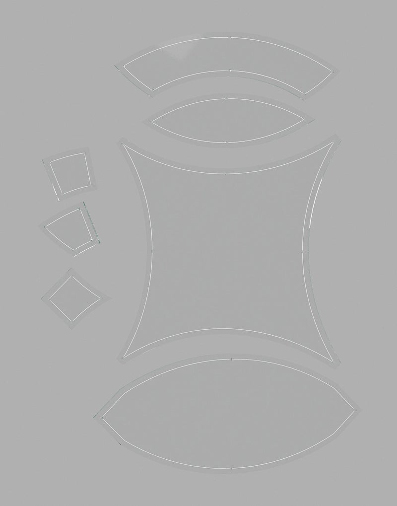 Double Wedding Ring Acrylic Quilting Template Set 14 Seam Allowance 7 Pieces