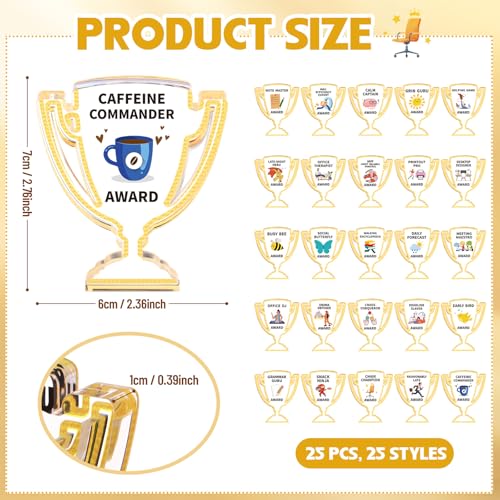 Cinnvoice 25 Pcs Funny Employee Appreciation Awards Gifts Bulk Clear Small Acrylic Thank You Trophies Reward Motivational Team Gifts for Office Coworker Staff RecognitionTrophy - Image 3