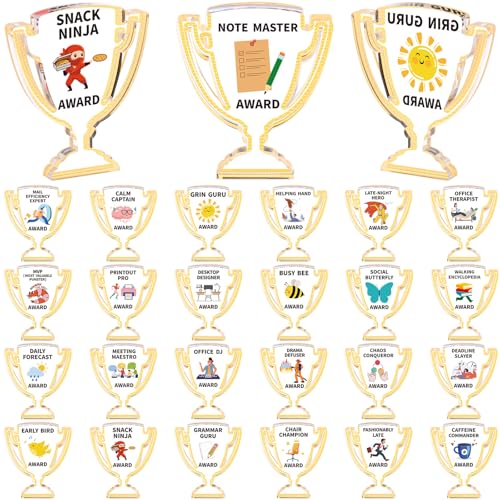 Cinnvoice 25 Pcs Funny Employee Appreciation Awards Gifts Bulk Clear Small Acrylic Thank You Trophies Reward Motivational Team Gifts for Office Coworker Staff RecognitionTrophy - Image 1