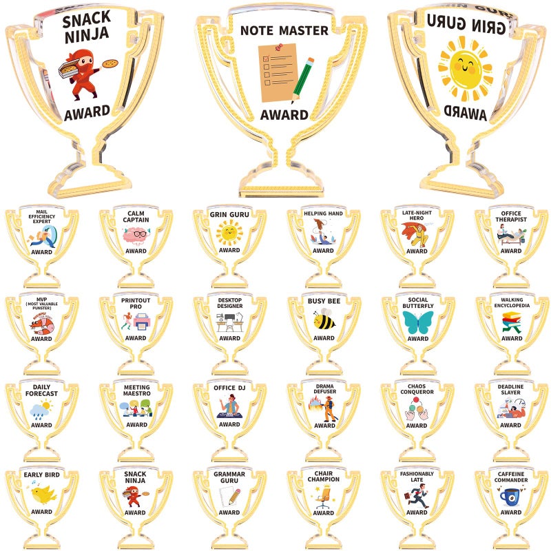 Cinnvoice 25 Pcs Funny Employee Appreciation Awards Gifts Bulk Clear Small Acrylic Thank You Trophies Reward Motivational Team Gifts for Office Coworker Staff RecognitionTrophy - Image 2