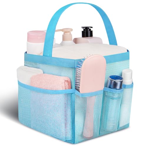 Attmu Mesh Shower Caddy Portable for College Dorm Room Camping Essentials Shower Caddy Dorm with 9Pockets Large Capacity Hanging Basket Bathroom Bag for Toiletry Swimming Gym Camp Beach - Image 1