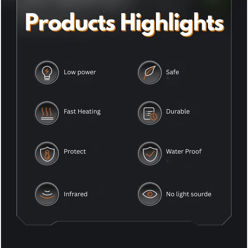 VAYINATO مصباح تسخين سيراميك CLEEN للزواحف | لمبة تسخين بدون ضوء للسحالي والثعابين والسلحفاة | مصدر حرارة طويل الأمد للأحواض البيئية والبيئات الحية | صامت وآمن (أسود) (50 واط) - Image 2