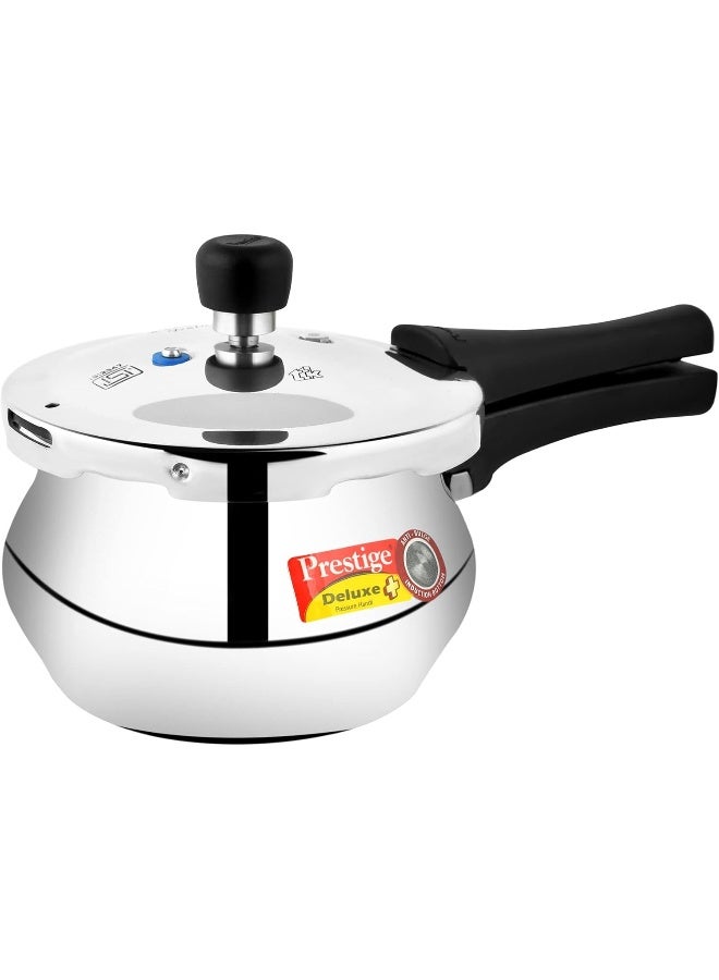 Prestige Deluxe Plus Baby Handi Aluminium Pressure Cooker  with Outer lid, Induction compatibale Base Durable Design Silver 2Liters - Image 2
