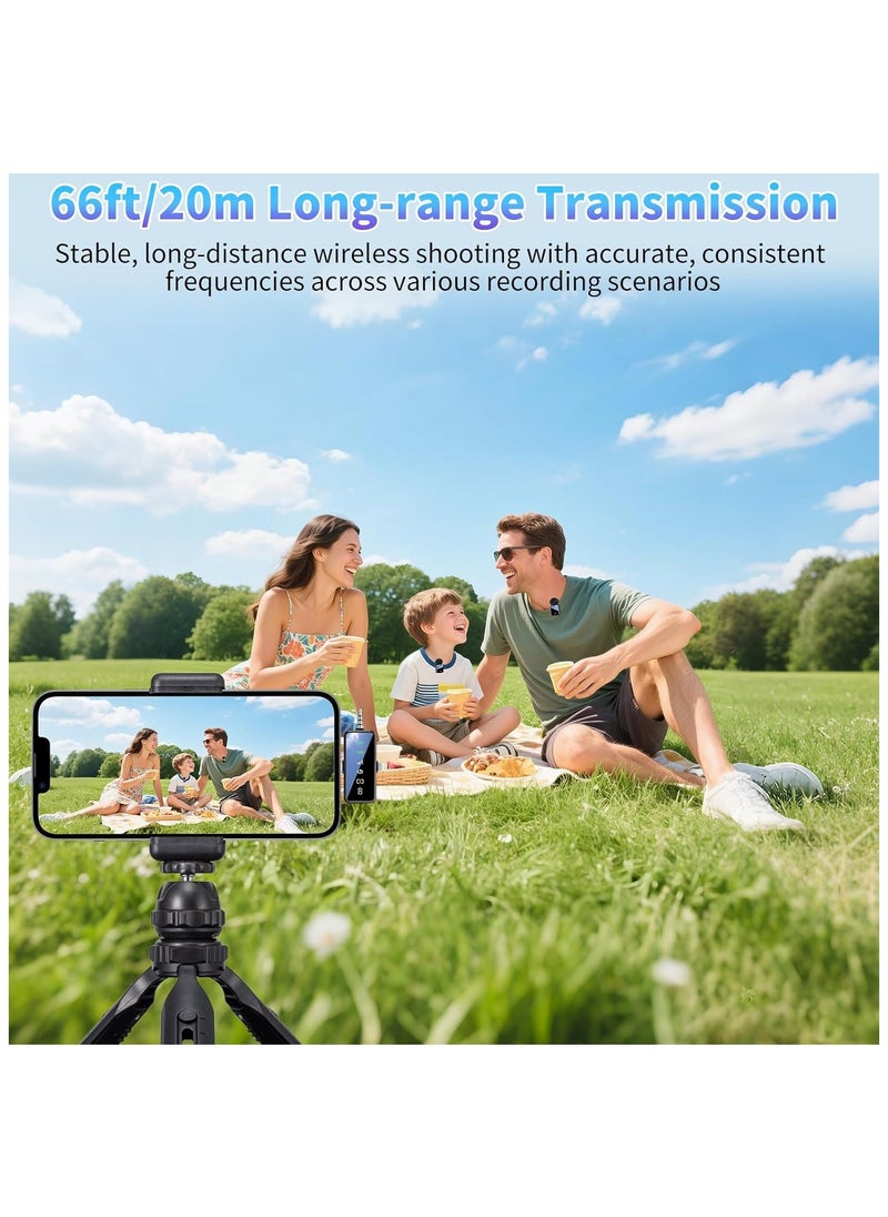 Generic - Wireless Lavalier Microphone,3 in 1 Wireless Mic for iPhone/Android/Camera,Mini Microphone Noise Reduction Mic for Record Interview, Vlogging, YouTube, Tiktok - Image 1