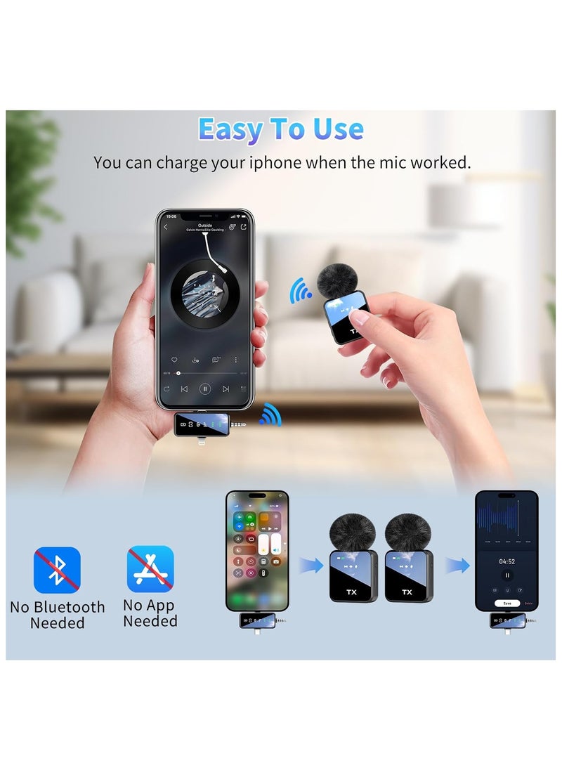 Generic - Wireless Lavalier Microphone,3 in 1 Wireless Mic for iPhone/Android/Camera,Mini Microphone Noise Reduction Mic for Record Interview, Vlogging, YouTube, Tiktok - Image 1