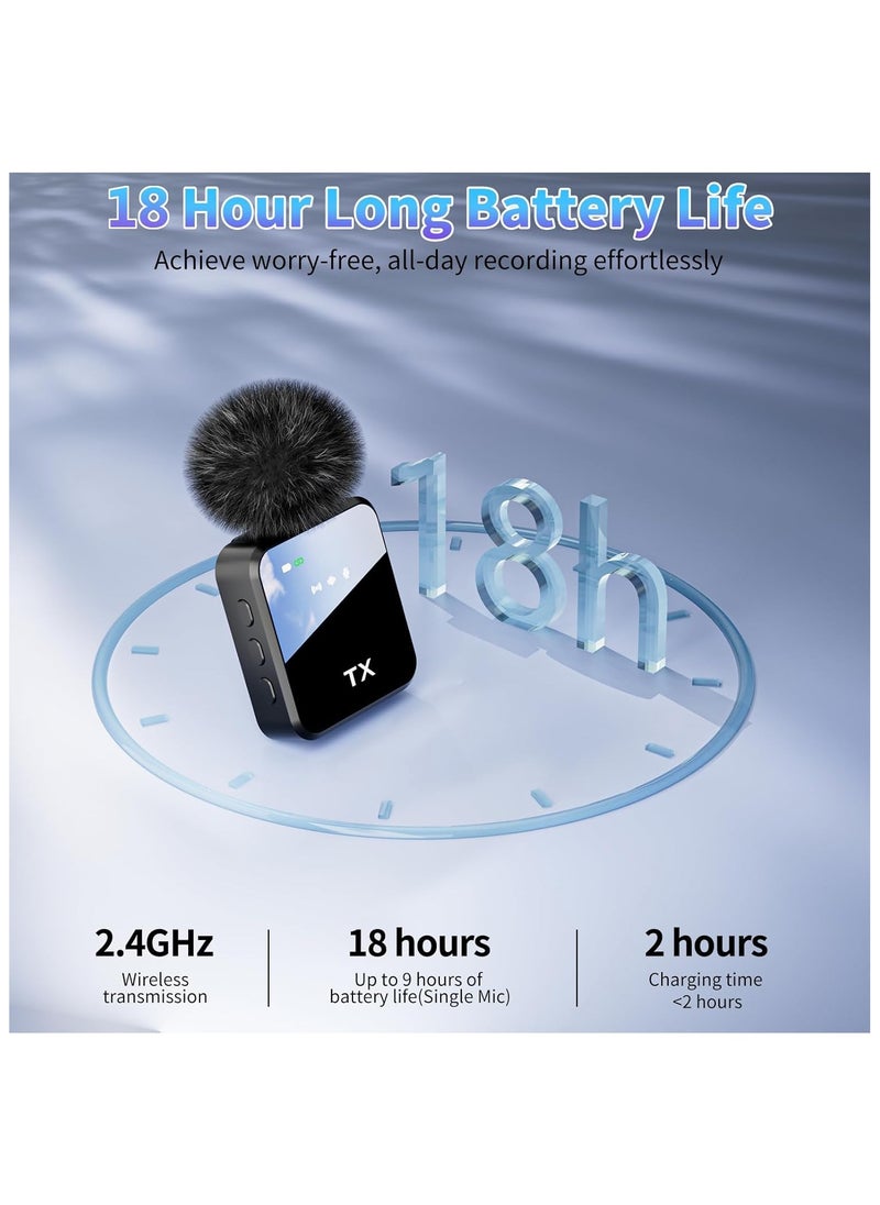 Generic - Wireless Lavalier Microphone,3 in 1 Wireless Mic for iPhone/Android/Camera,Mini Microphone Noise Reduction Mic for Record Interview, Vlogging, YouTube, Tiktok - Image 1