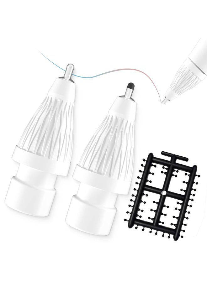 REEYEAR Upgraded [Pen Like ]Pencil Tips fits for Apple 2nd 1st Gen iPad Pro Pencil,No Wear Out Fine Point Pen Tip &Noiseless Friction Nib Covers Set, Make iPencil 1/2 Work a Charm,White - Image 1