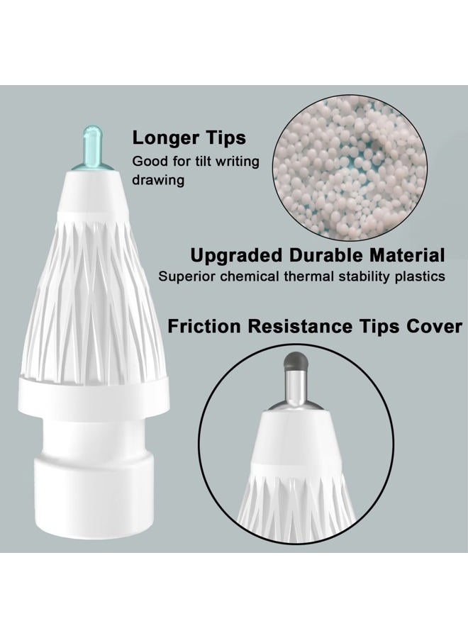 REEYEAR Upgraded [Pen Like ]Pencil Tips fits for Apple 2nd 1st Gen iPad Pro Pencil,No Wear Out Fine Point Pen Tip &Noiseless Friction Nib Covers Set, Make iPencil 1/2 Work a Charm,White - Image 3