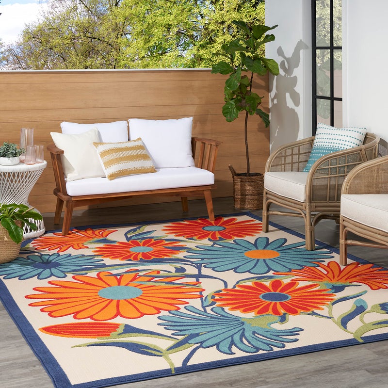 Nourison Home Aloha Multicolor 5'3" x 7'5" Area Rug - Easy Clean, Non Shedding, Bed Room, Living Room, Dining Room, Kitchen (5' x 8') - Image 3