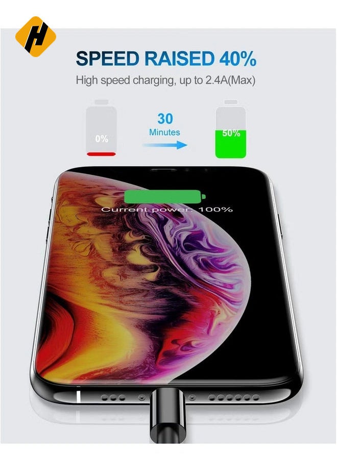 HuHa - 3 Pack Apple MFi Certified iPhone Charger Cable 1M, Apple Lightning to USB Cable Cord, 2.4A Fast Charging Apple Phone Long Chargers for iPhone 12/11/11Pro/11Max/ X/XS/XR/XS - Image 1