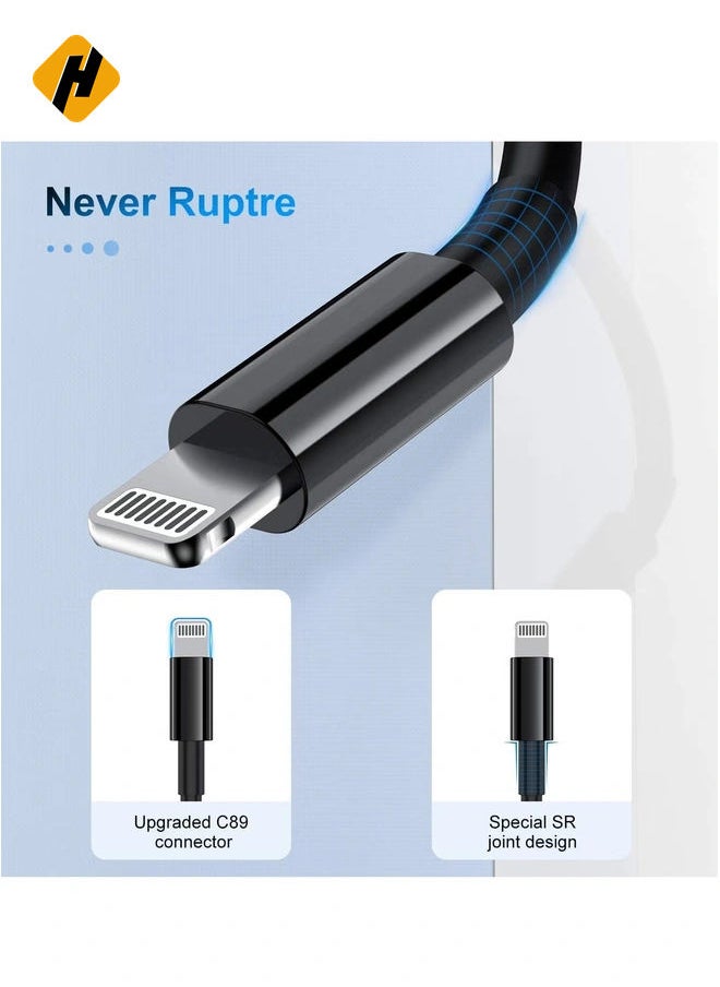 HuHa - 3 Pack Apple MFi Certified iPhone Charger Cable 1M, Apple Lightning to USB Cable Cord, 2.4A Fast Charging Apple Phone Long Chargers for iPhone 12/11/11Pro/11Max/ X/XS/XR/XS - Image 1
