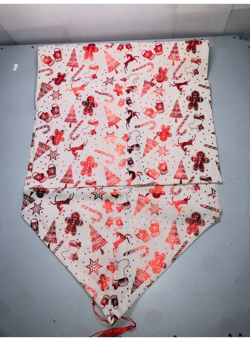 2 Meter Christmas Tablecloth with Santa and Christmas Reindeer Tablecloth - Image 1