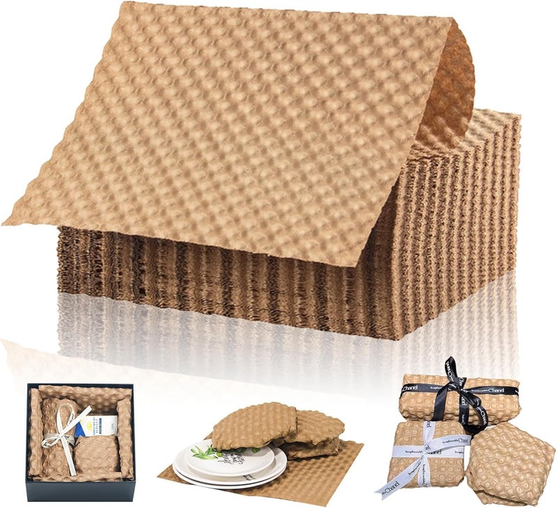 Shinok Paper Bubble Wrap Eco Cushioning Wrap, Packing Supplies for Moving Shipping and Storing Delicate Items, Filler for Moving Boxes, Alternative to Plastic Bubble (47.5ft) - Image 1