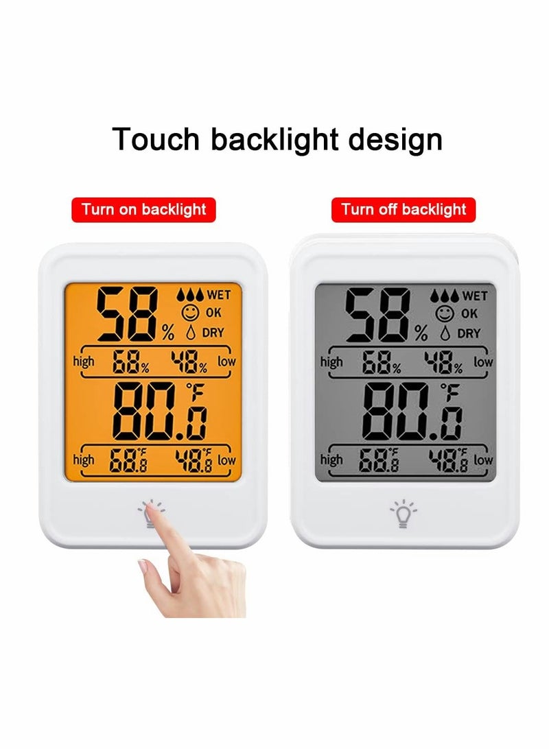 KASTWAVE KASTWAVE Hygrometer Humidity Gauge Indicator Digital Indoor Thermometer Room Temperature and Humidity Monitor with Touch Backlight White [1 Pack]  - Image 3