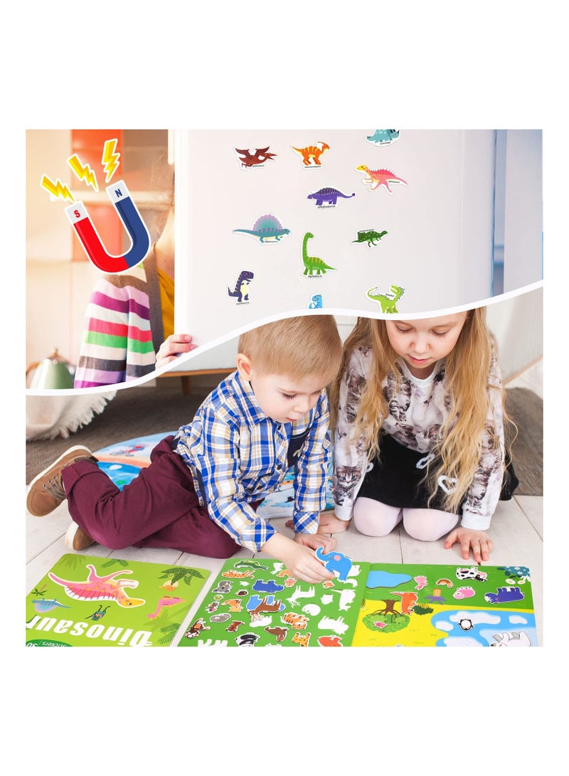 Y&D Sticker Book for Kids 3 Pack Reusable Books Toddlers Magnetic Static Toys Ocean Animals Dinosaur Stickers 1 6 Years Educational - Image 5