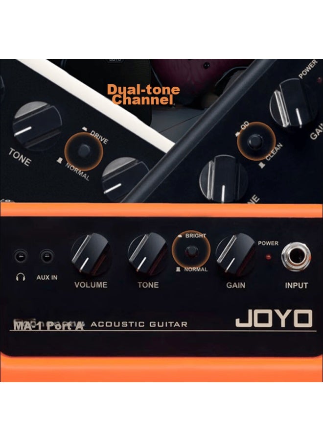 JOYO مضخم صوت الجيتار الكهربائي جويو MA-10E، مكبر صوت محمول للغناء الصوتي في الهواء الطلق، مكبر صوت صغير لعروض الشارع، أسود - Image 3
