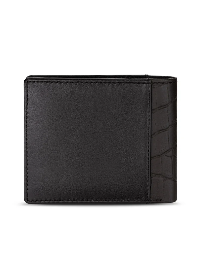 CERRUTI 1881 CERRUTI MENS LEATHER WALLET IN PLAIN W/CROCO TRIMS 110X90MM BROWN