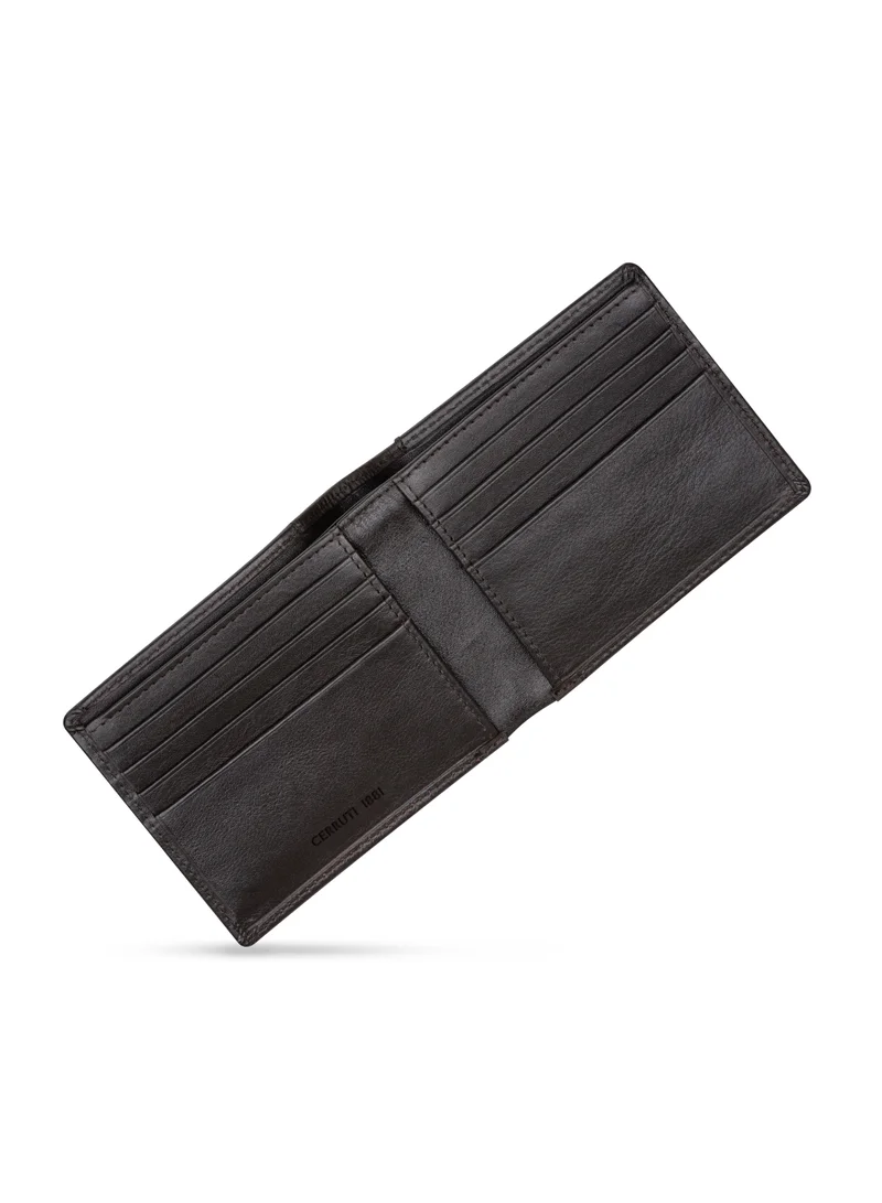 CERRUTI 1881 CERRUTI MENS LEATHER WALLET IN PLAIN W/CROCO TRIMS 110X90MM BROWN