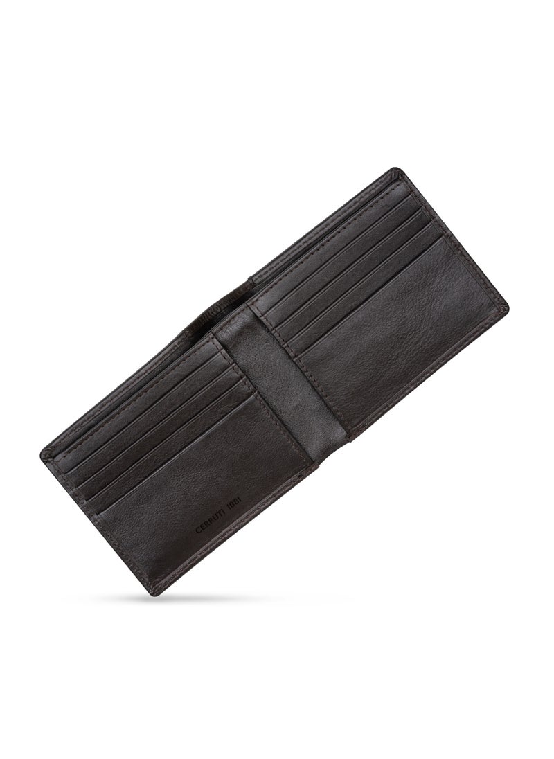 CERRUTI 1881 CERRUTI MENS LEATHER WALLET IN PLAIN W/CROCO TRIMS 110X90MM BROWN  - Image 3