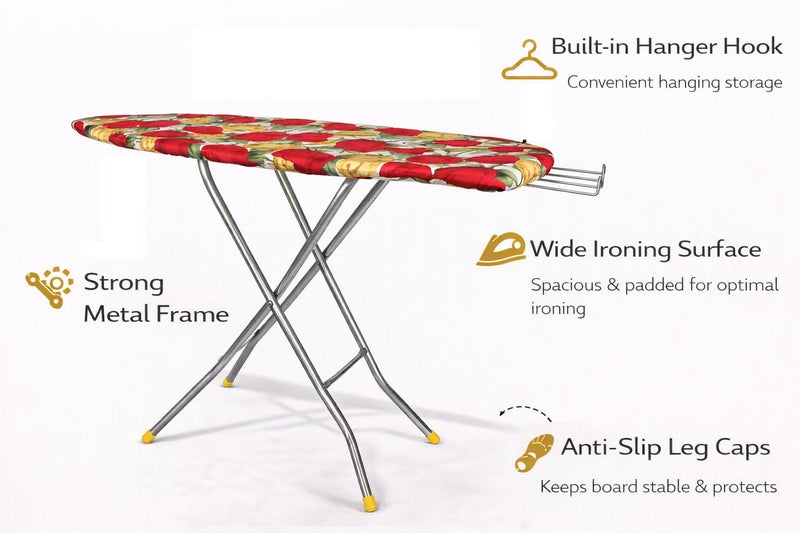 Maanit Wooden Heavy Self Standing Ironing Board/Table 18 Inch | Foldable Portable Iron Board with Iron Stand | Strong Stable Base for Home Use - Image 3
