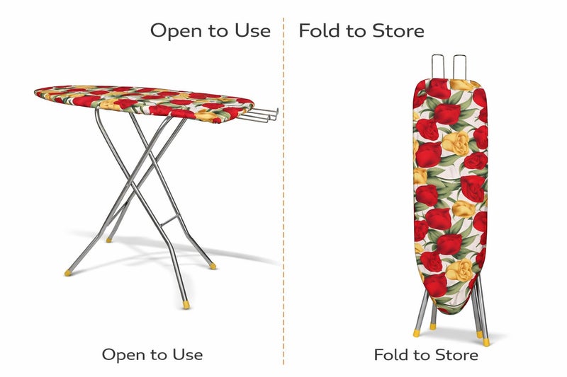 Maanit Wooden Heavy Self Standing Ironing Board/Table 18 Inch | Foldable Portable Iron Board with Iron Stand | Strong Stable Base for Home Use - Image 4