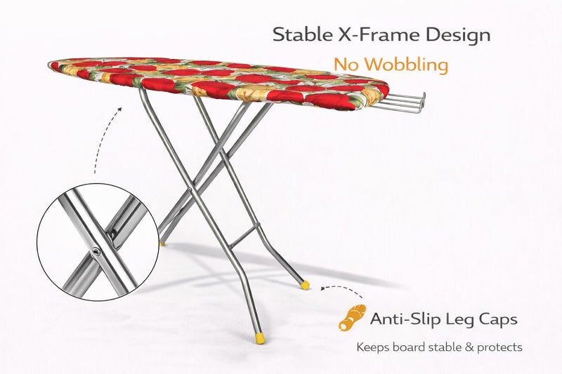 Maanit Wooden Heavy Self Standing Ironing Board/Table 18 Inch | Foldable Portable Iron Board with Iron Stand | Strong Stable Base for Home Use - Image 5