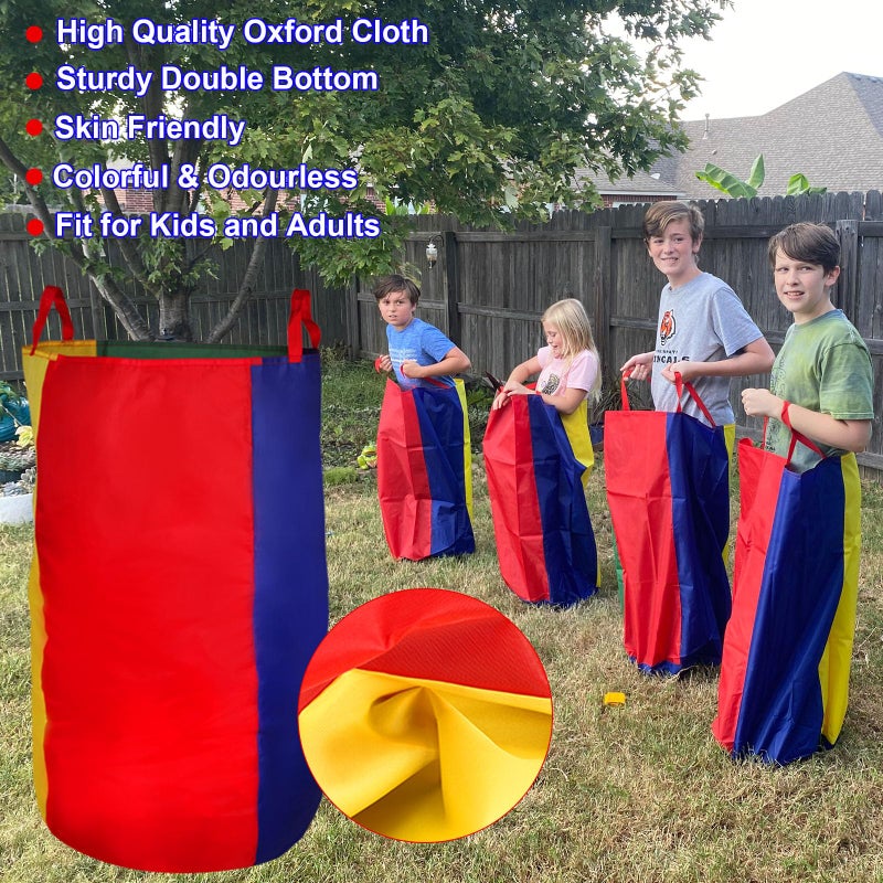 CWLAKON Outdoor Games, Potato Sack Race Bags for Kids Adults, Egg Spoon Relay Race, 3 Legged Race Bands, Birthday Party, Field Day Family Reunion Carnival Outside Yard Lawn Easter Fall Festival Games - Image 4