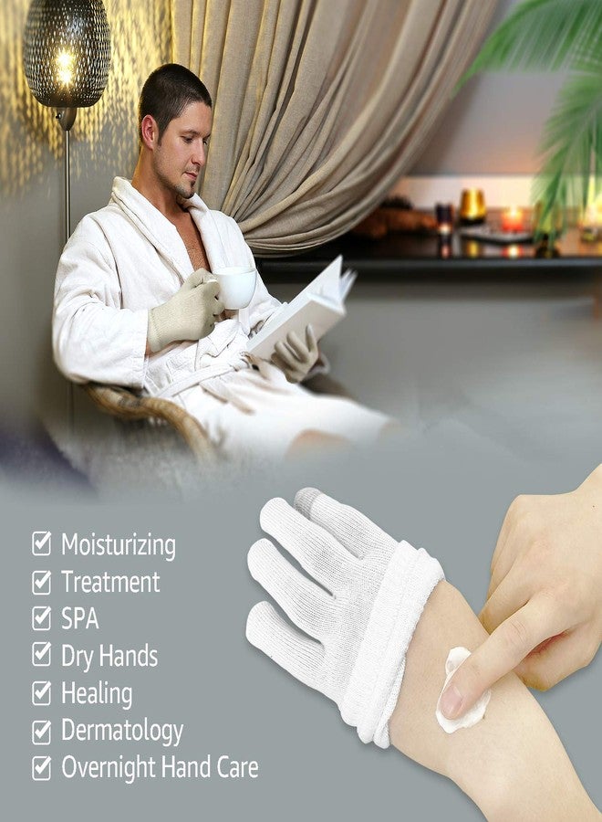 Evridwear Unisex Moisturizing Cotton Gloves with Touchscreen Fingertips for Eczema Beauty Cosmetic Dry Hands Sensitive Irritated Skin Therapy Overnight Bedtime, 6 Pairs, Lightweight-White, L/XL - Image 5