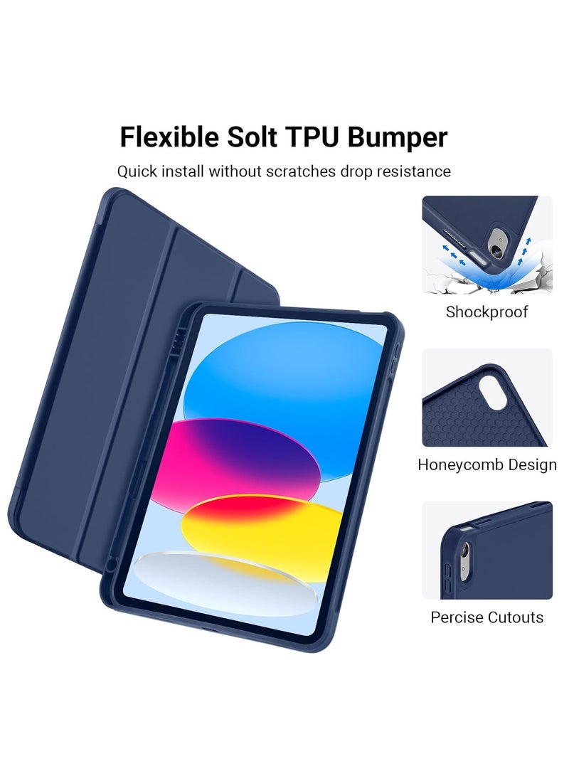 DUSALA iPad 10th Generation Case with Pencil Holder iPad 10.9 Inch Case 2022, Soft TPU Smart Stand Back Cover Case for iPad 10th Generation Support Touch ID Auto Wake/Sleep - Image 2