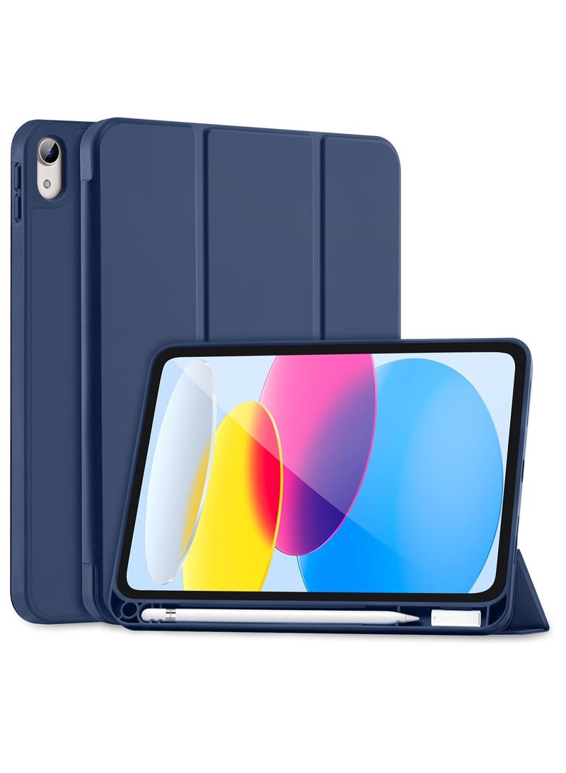 DUSALA iPad 10th Generation Case with Pencil Holder iPad 10.9 Inch Case 2022, Soft TPU Smart Stand Back Cover Case for iPad 10th Generation Support Touch ID Auto Wake/Sleep - Image 1