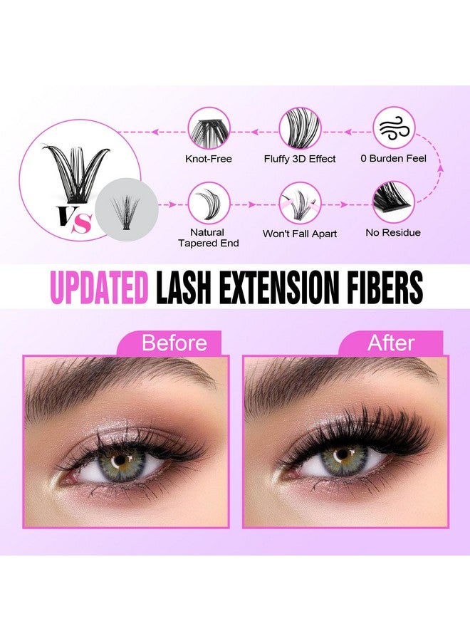 Pawotence Lash Extension Kit Diy 280Pcs Lash Clusters Eyelash Extension Kit, 9-16Mm 30D 40D Individual Lashes Kit With Lash Bond And Seal, Lash Tweezers For Self Use (30D&40D, 0.07D, 9-16Mm, Kit) - Image 2