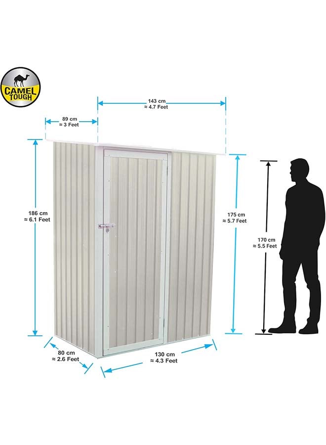 Cameltough Outdoor Metal Storage Shed 4.7 X 3 feet with Heavy Duty Storage Boxes 42L And 60L, Weather Resistant, Garden Shed Combo, Perfect for Storing Garden Tools, Yard Tools and Garage - CT-206 - Image 3
