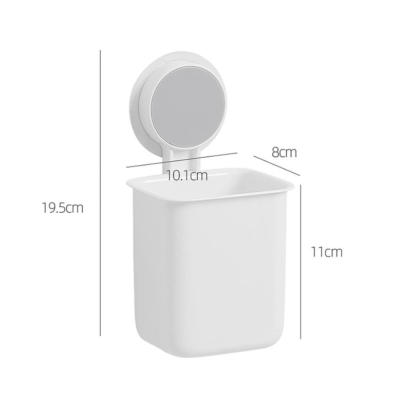 UrbanBite Tooth brush Holder for Bathroom Wall Mounted Toothbrush Holders Self Adhesive Plastic for Bathroom Organization Wall Stand Toothpaste For Toothbrush Razer Trimmer Brushes (Pack of 1) - White - Image 2