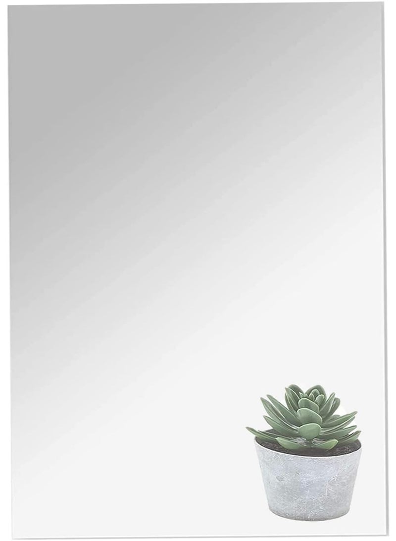 30 x 20cm Acrylic Mirror Sheet, Flexible Non Glass Body Mirror Tiles Large Self Adhesive Mirror Stickers for Bathroom Bedroom Home Wall Decor (1pc) - Image 1