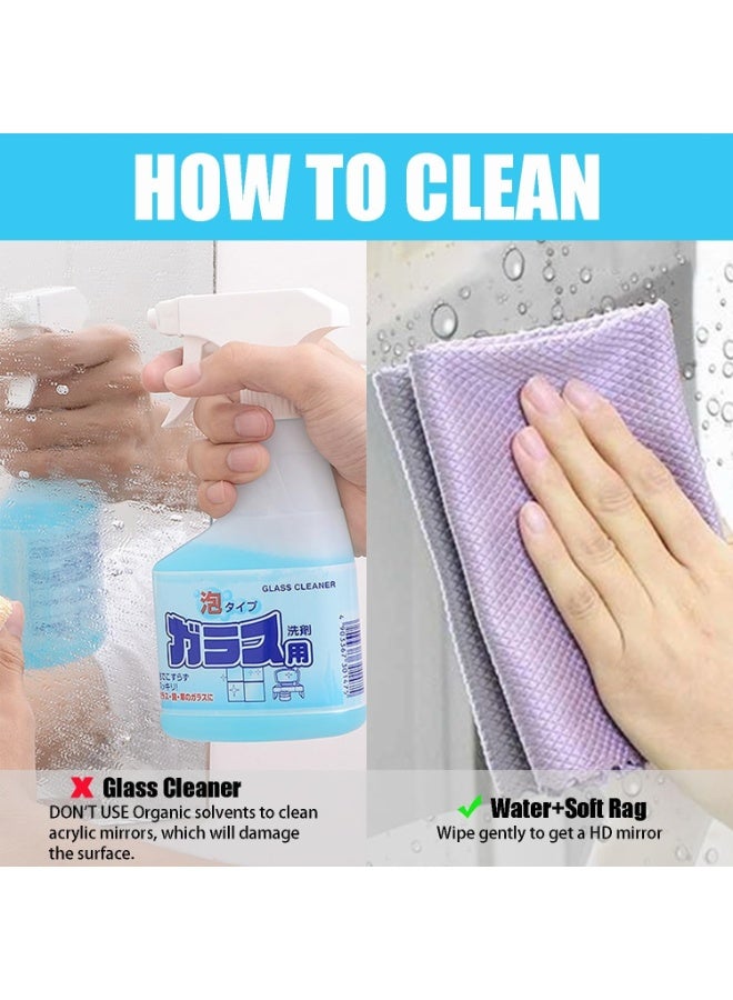 30 x 20cm Acrylic Mirror Sheet, Flexible Non Glass Body Mirror Tiles Large Self Adhesive Mirror Stickers for Bathroom Bedroom Home Wall Decor (1pc) - Image 4