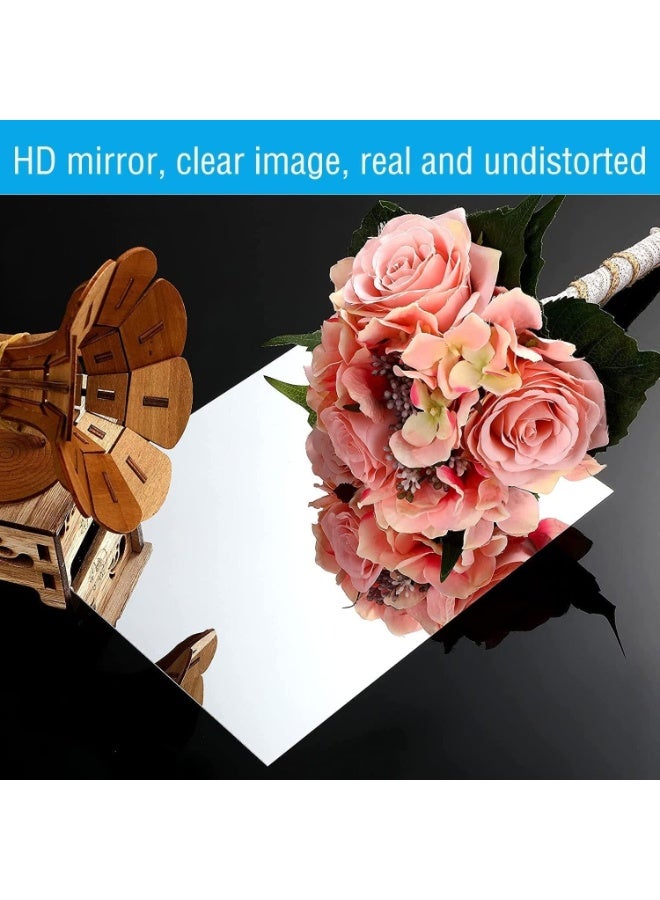 30 x 20cm Acrylic Mirror Sheet, Flexible Non Glass Body Mirror Tiles Large Self Adhesive Mirror Stickers for Bathroom Bedroom Home Wall Decor (1pc) - Image 3