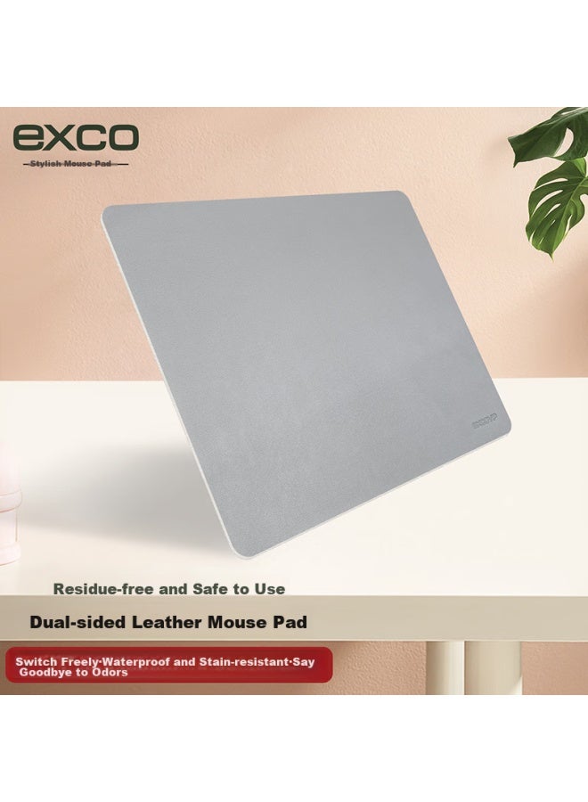Exco Gray + Dark Green Double-sided Leather Mouse Pad, Small Size, For Laptop And Office Desk, Waterproof Leather, Gaming Pad, 9720 - Image 1
