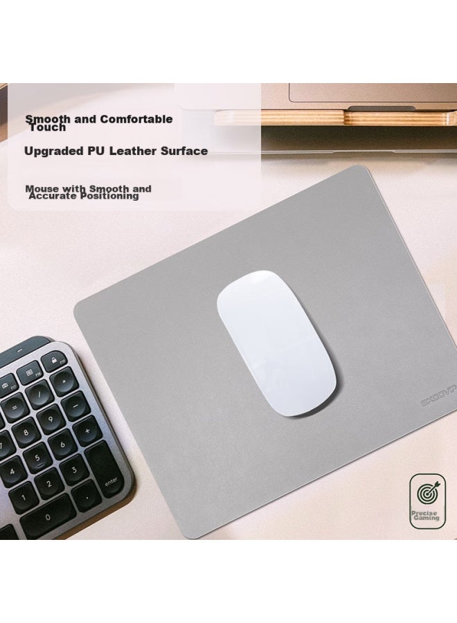 Exco Gray + Dark Green Double-sided Leather Mouse Pad, Small Size, For Laptop And Office Desk, Waterproof Leather, Gaming Pad, 9720 - Image 2