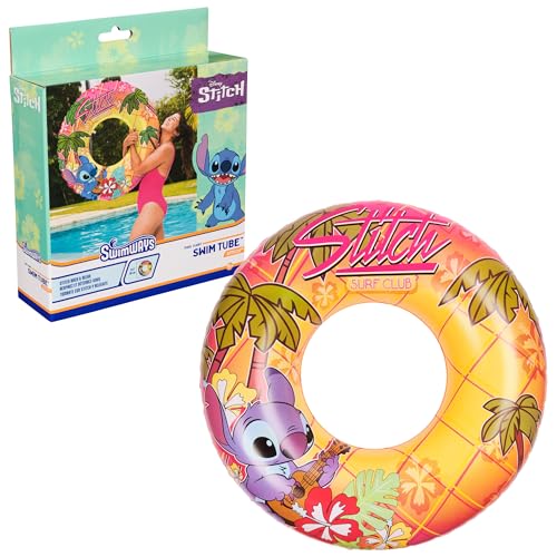 Swimways Stitch Swim Tube Pool Float Inflatable Pool Floats Kids Pool Toys Swimming Pool Accessories Beach Essentials for Teens Aged 14 Up - Image 1